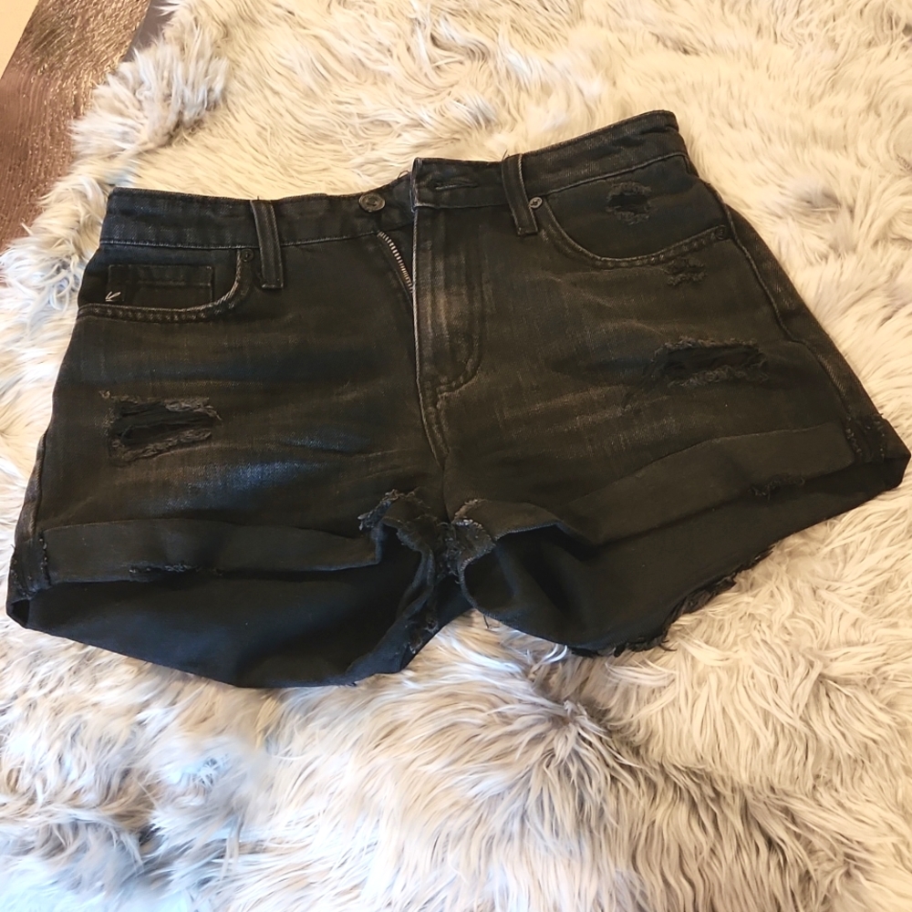 Kancan black distressed shorts size xs